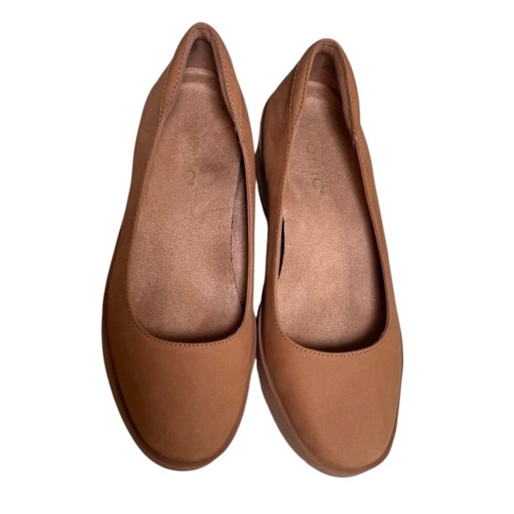 Vionic Sereno Tan Cognac Wedge Pumps Comfort Shoes Round Toe Size 6.5 - Picture 6 of 12